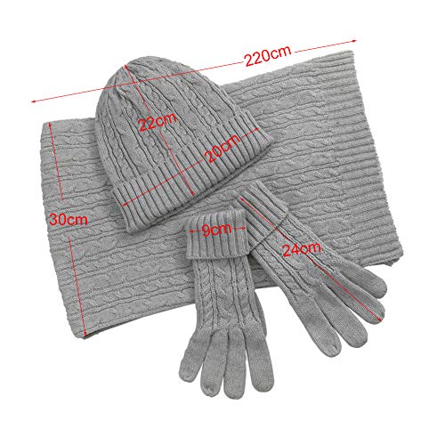 Warmiehomy Muts, sjaal en handschoenenset voor dames en dames, zacht, warm, gebreid, lange sjaal, 3-in-1 winter, dikke gebreide set voor skiën, outdoor, winkelen, vissen, cmping - Image 7