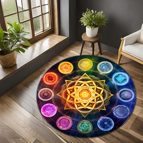 Tapete redondo Chakra para meditación 5'