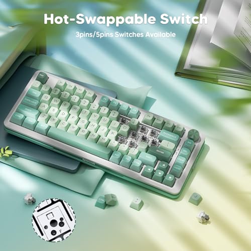 Image of Redragon K681 Wireless Mechanical Keyboard, Gasket Mounted RGB Gaming Keyboard with Volume Knob, MDA-Profile, Pre-Lubed Linear Switches, 81 Keys 75% Tri-Mode Hot Swappable for PC /Xbox /Ps4 /5