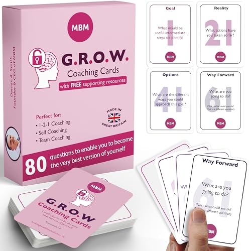 MBM 80 Grow Coaching Cards – Leadership Development Training Tools & Conversation Starters for HR & Executive Development Programs | Emotional Intelligence & Goal-Setting Flash Cards