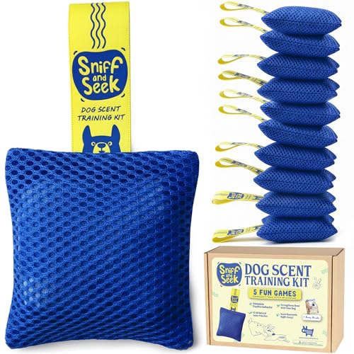 Race&Herd Original 10 Pcs Dog Scent Training Kit Scent Work Training Kit for Dogs 5 Brain Games - Nosework for Dog Sniffing Toys Mental Stimulation Agility Equipment for Dogs (Ocean)