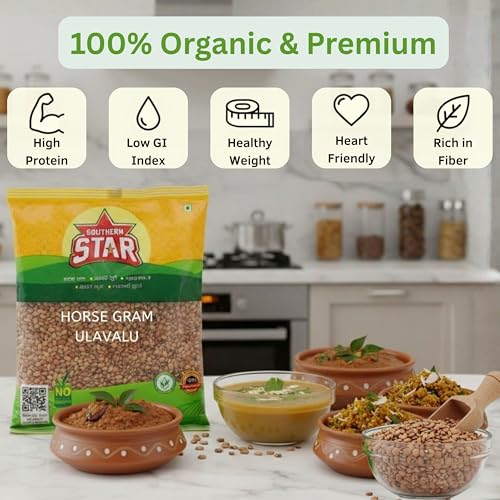 Image of Southern Star Organic Kulthi Dal 1kg | Brown Horse Gram Whole Kulthi Beans | Kaanam | Hulthi | Ulavalu | Kuleeth | Gahat | Vellai Kollu | Kulthi Beans | Best for Kidney Cleanser | 1kg