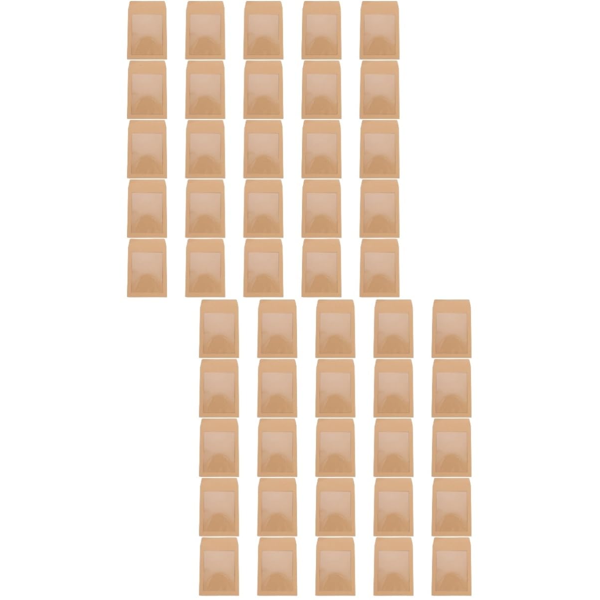Lurrose 50 Pièces papier kraft transparent de rangement rangement enveloppes transparentes enveloppe de message d'enveloppe d'invitation sacs de documents d'expédition Khaki