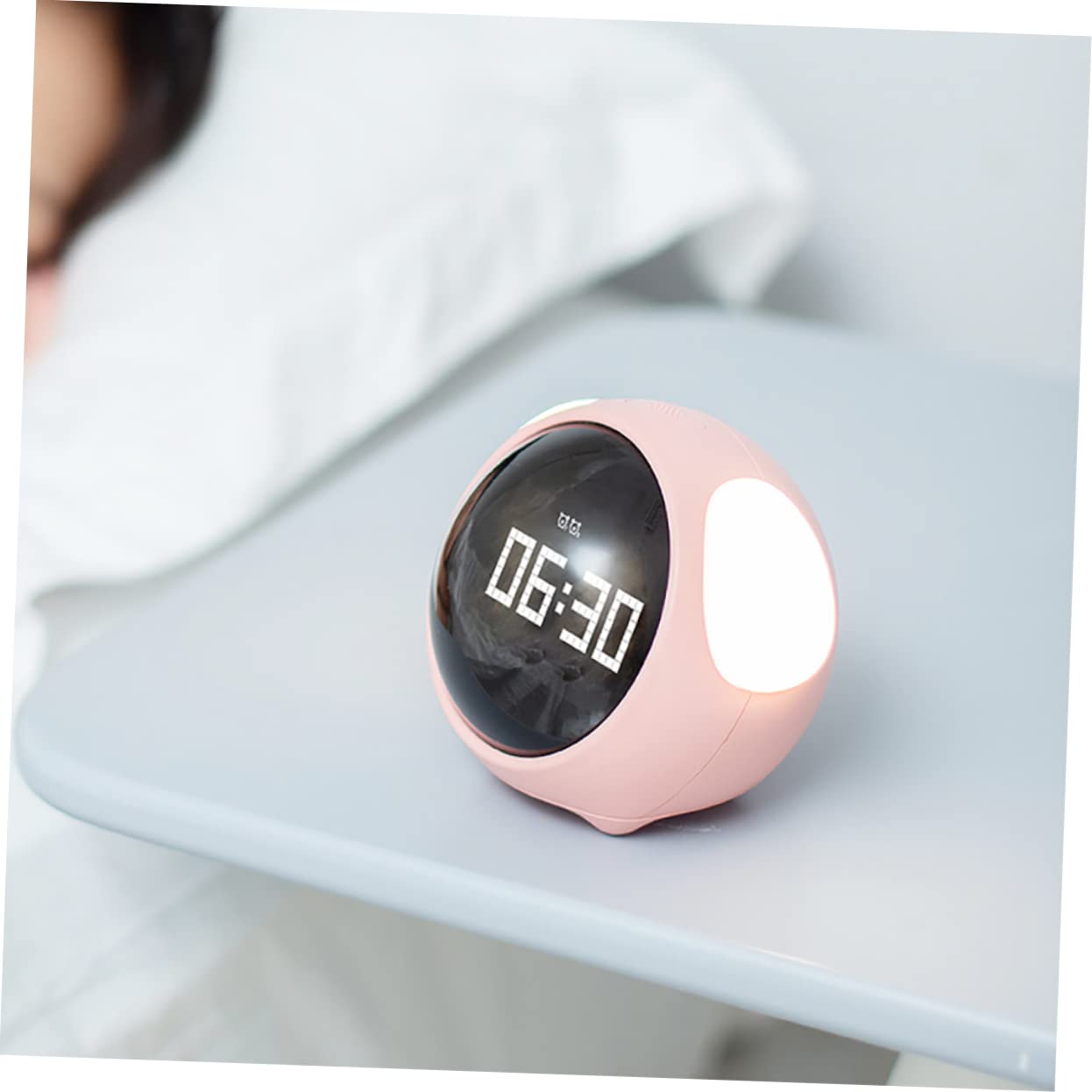 LIFKOME Digitaler LED Kinderwecker mit Ausdruck 1500mah Akku Sprachsteuerung und Nachtlicht für Jungen und Mädchen Abs PC Silikon Material