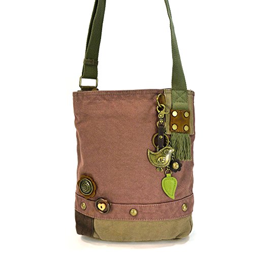 Chala Patch Cross-Body Women Handbag, Canvas Messenger Bag - Mauve2