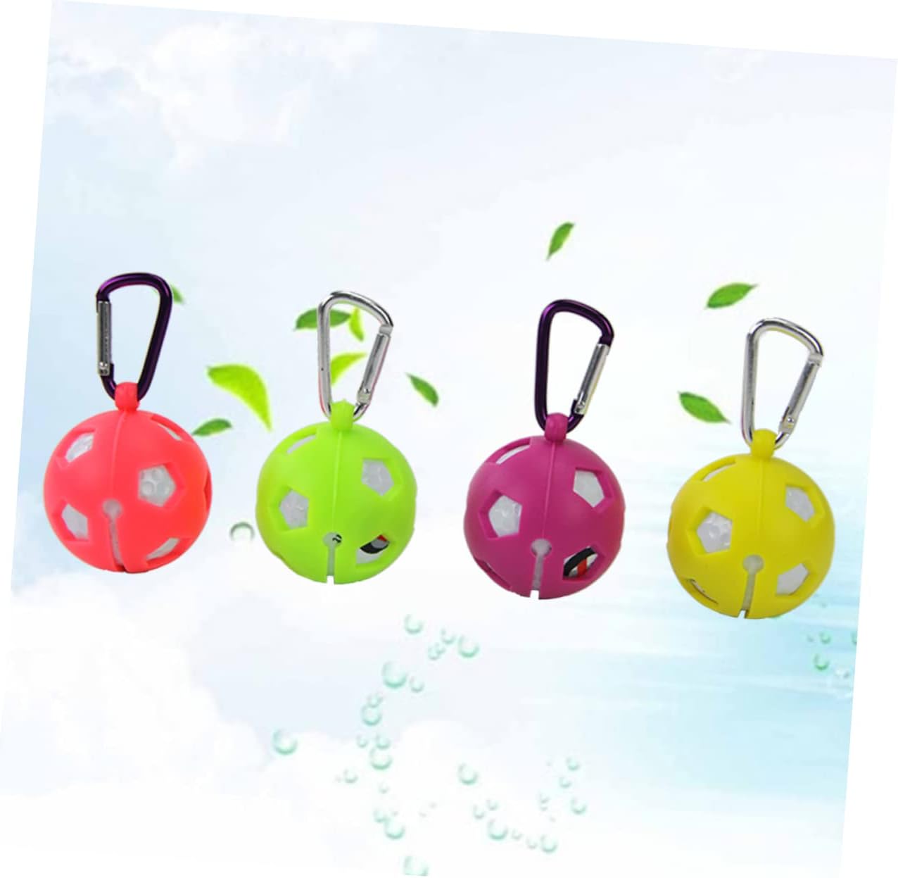 BESPORTBLE Protective Golf Ball Covers 4-piece Silicone Set Portable Lightweight and Non-Stick Rosy Color Holder