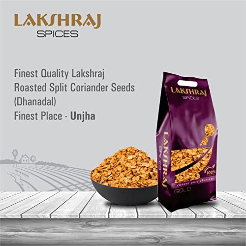 Image of LAKSHRAJ SPICES Roasted Split Coriander Seeds - 1 Kg | Dhanadal Mukhwas