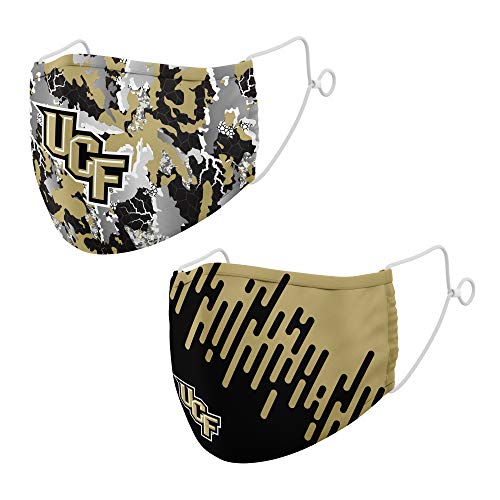 Top of the World NCAA Central Florida Golden Knights Unisex Team Color Digital Print Face Mask 2-Pack, Central Florida Golden Knights Black, One Size (MTW_310&320)