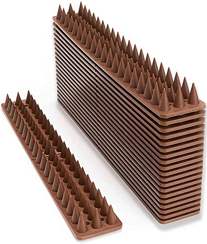 Bird Spikes, Defender Spikes for Cat Squirrel Raccoon Repell-ent, Keep Off Pigeon Crow, Plastic Spikes to Defender Birds Small Animals Plastic Security for Railing, Roof, Outdoor, Wall, Fence