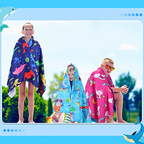 Redbaker Beach Towels For Kids Super Absorbent Quick Dry Microfiber Extra Large Beach Towel 30'' X 60'' Shark Dinosaur Unicorn Pattern For Kids Toddler Boys Girls Bath Pool Camping (Cute, 6) #TOP5