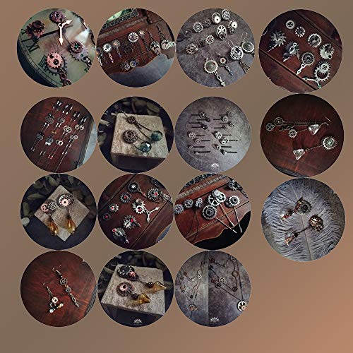 Aokbean 150 Gram Assorted Steampunk Gears Vintage Mixed Color Metal Charms Jewelry Making Resin Charms Cog Watch Wheel Steam Punk Halloween Party (Mixed Color) #TOP6