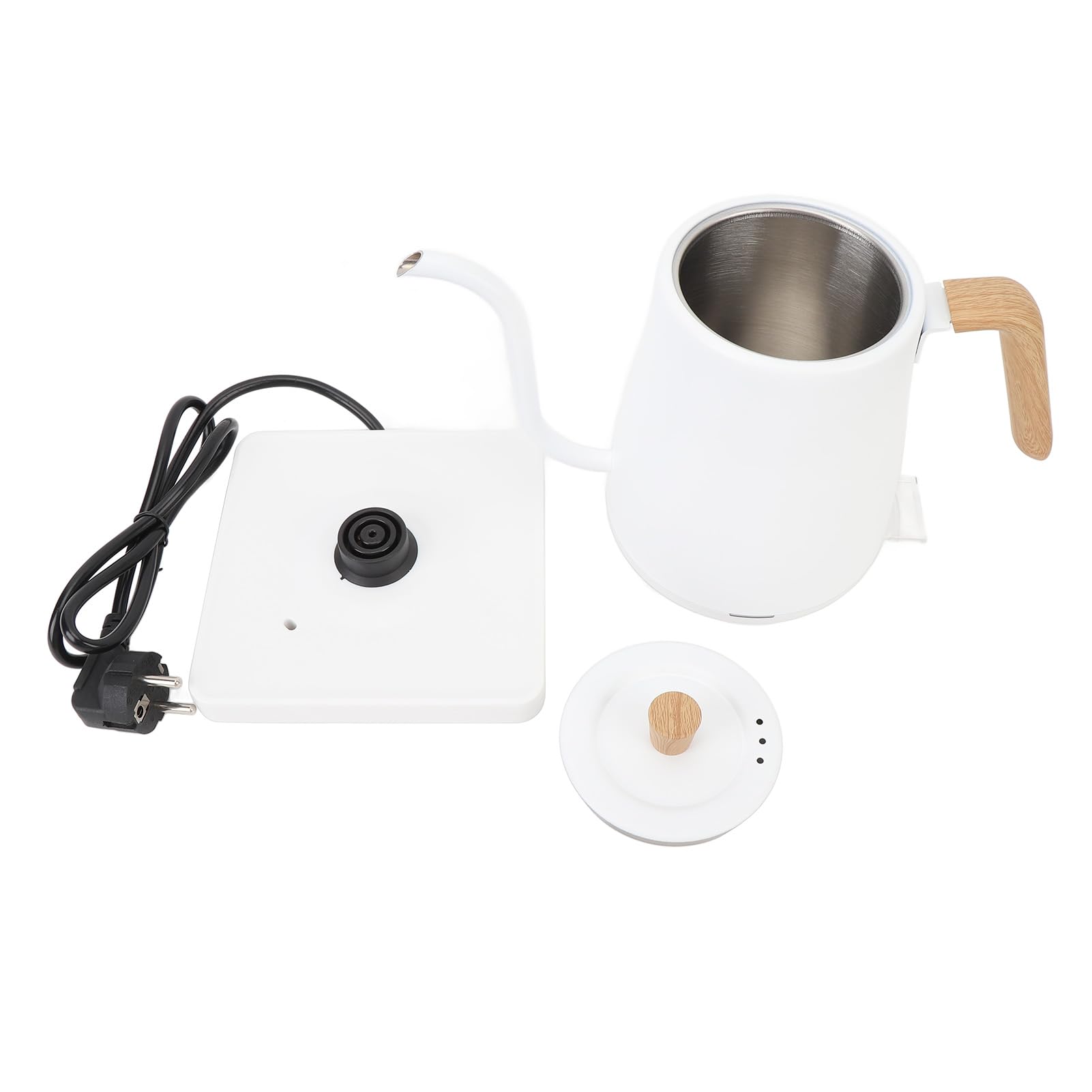 Hervidor Eléctrico de Cuello de Cisne, 1000 W, 800 Ml, Tetera de Acero Inoxidable 304 con Control de Flujo Preciso, Ergonómico, Apagado Automático, (Enchufe europeo 220V)