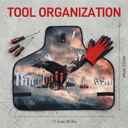 Delantal de trabajo ajustable Eagle In The Sky negro con 8 bolsillos miniatura 2