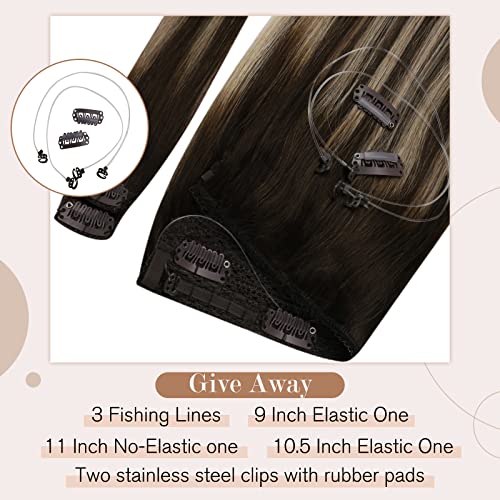 Ugeat 16 Inch Balayage Weft Hair Extensions Dark Brown With Ash Blonde 105G And Halos Hair Extensions Balayage Dark Brown To Blonde 14 Inch Bundles #TOP7