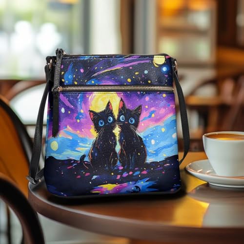 Image of Leather Purses for Women, Leather Hobo Bags for Women Travel Sling Purse Triple Zippered Pockets Shoulder Bag