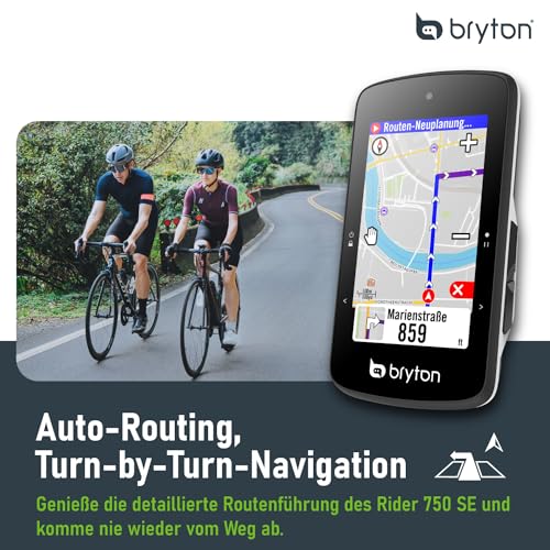 Bryton Rider 750SE 2.8' Farb-Touchscreen GPS Fahrradcomputer mit Offline-EU-Karte und Navigation