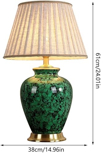 Miniatura 2 de Lamp for Desk Study Table Lamp Retro Ceramic Table Lamp Living Room Sofa Corner Lamp Bedroom Bedside Lamp Desk Lamps for Home Office(Push Button