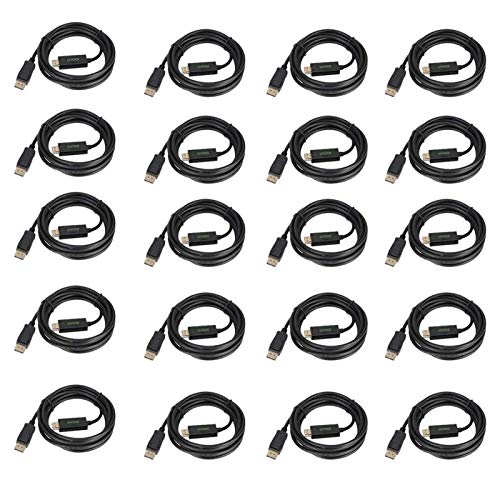 DisplayPort to HDMI Cable 6 feet 20-Pack, UVOOI Display Port (DP) to HDMI Cable Adapter 6ft Male to Male Cord Converter for PCs to HDTV, Monitor, Projector with HDMI Port