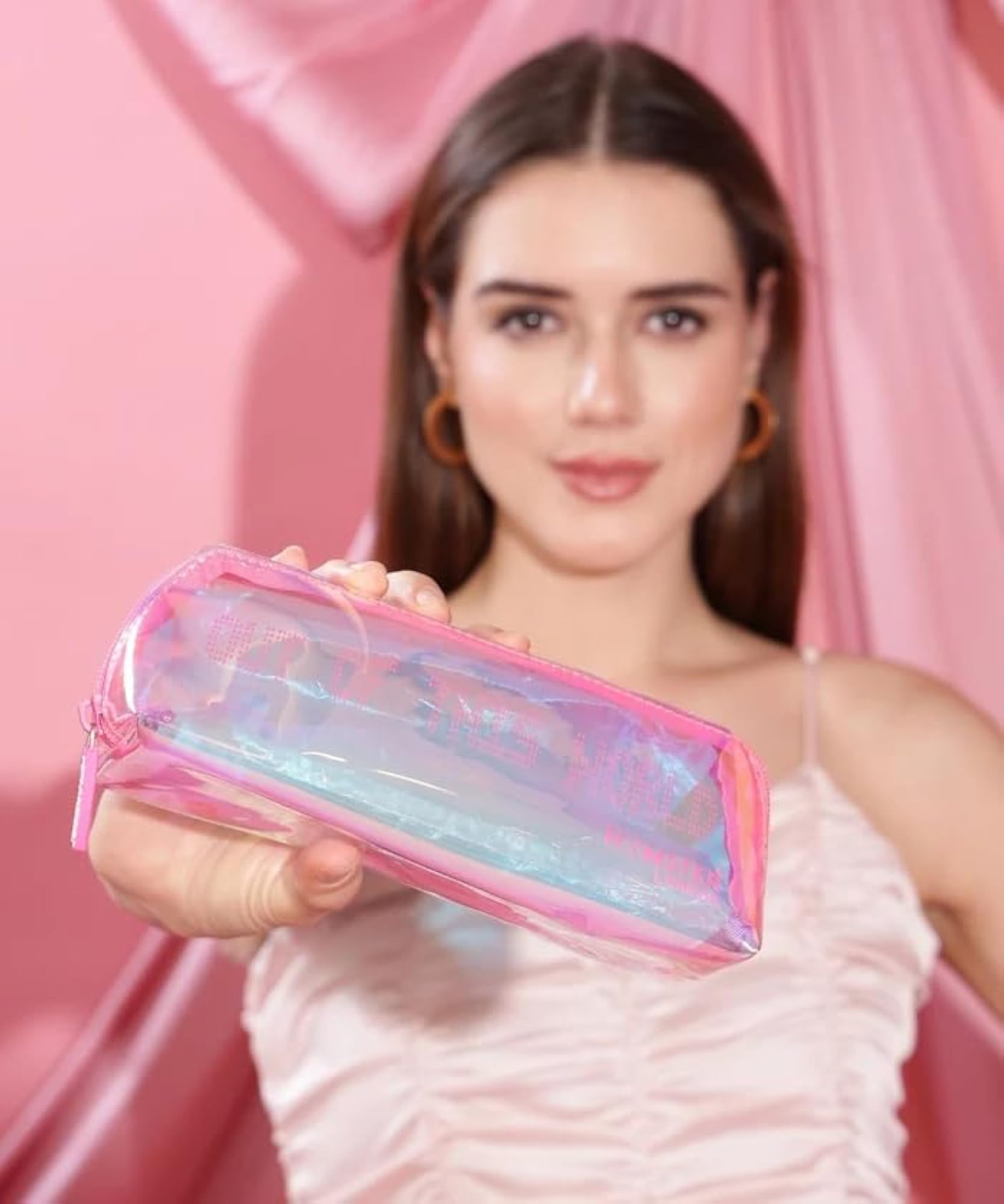 Shiny Classic Pouch with Holo Finish for Makeup and Accessories