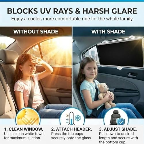 Rideau pare-soleil rétractable sans perçage contre la chaleur