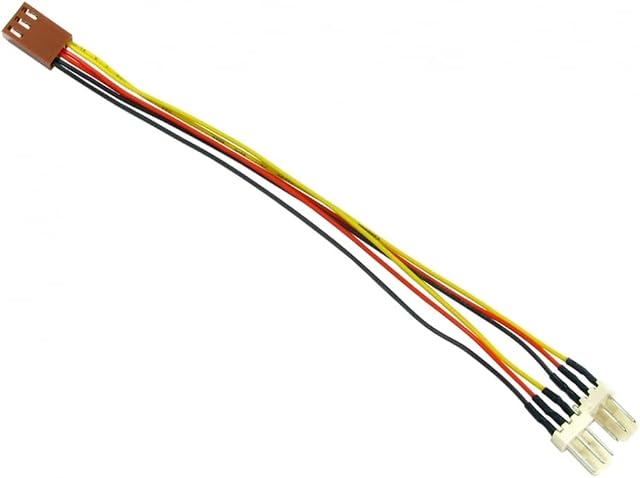 rhinocables® 3 Pin Fan Splitter Cable - Female - 2 x Male