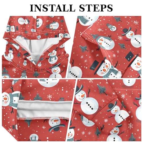 Kids Hoodies Sweaters Christmas Xmas Snowman Hooded Sweatshirts with Big Pockets for Boys Girls B04003413