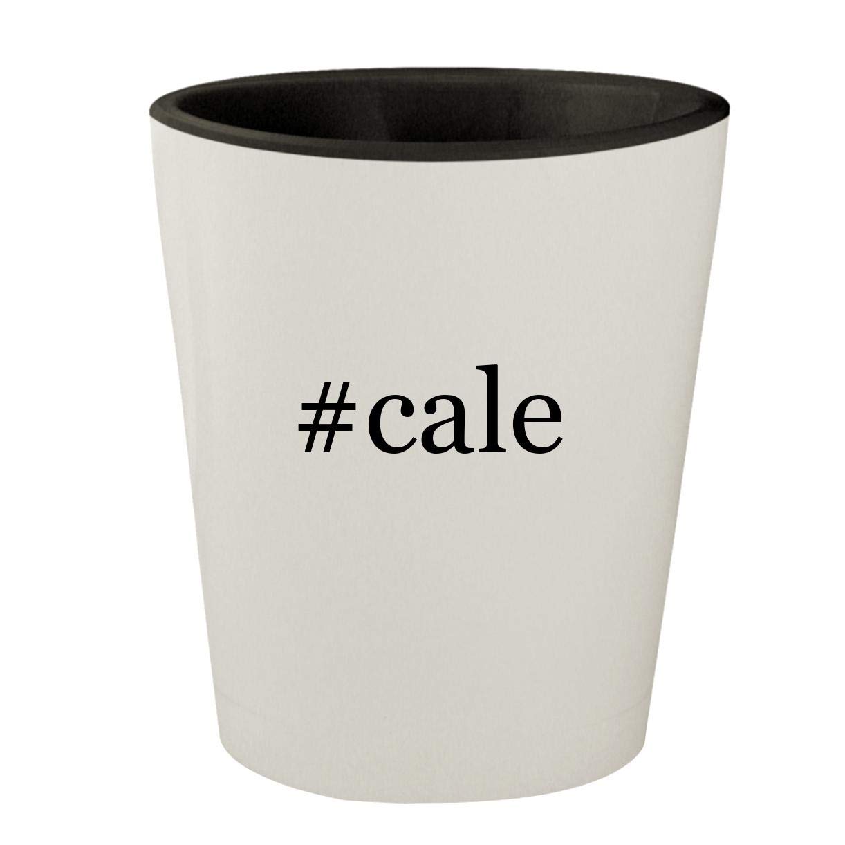 #cale - White Outer & Black Inner Hashtag Ceramic 1.5oz Shot Glass