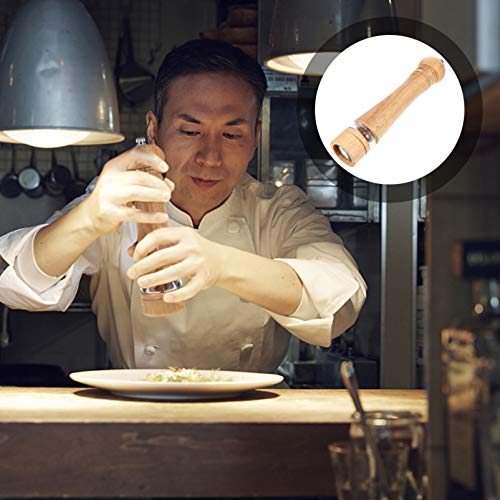 Moedor de temperos de madeira Hemoton, moedores de sal e pimenteiro, manual do moedor de saleiro e p