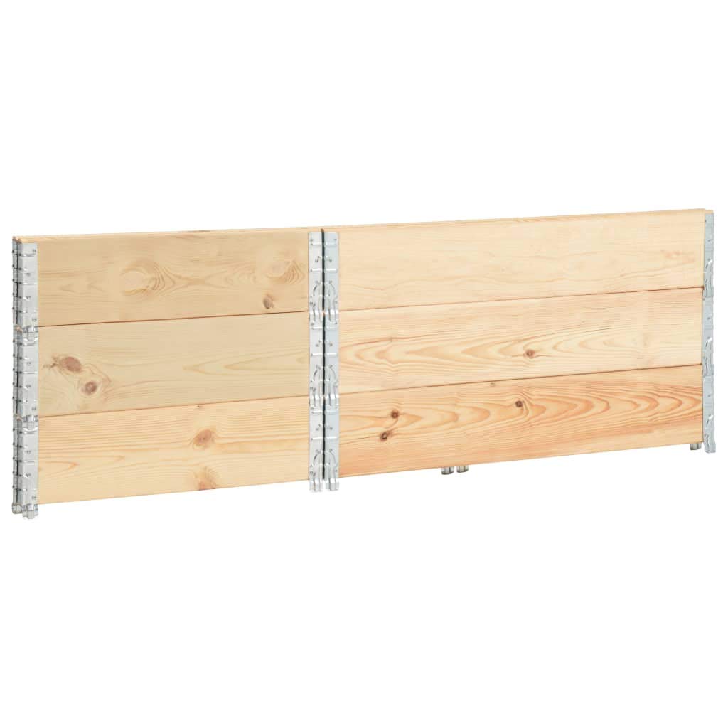 SKM Pallet Collars 3 pcs 80x120 cm Solid Pine Wood (Weight-26KG)