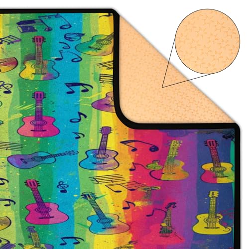 Tapis antidérapant notes de musique grand format lavable en machine - 4
