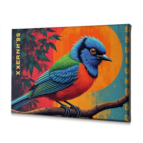Toile décorative salle de bain oiseau tableau mural 40x60