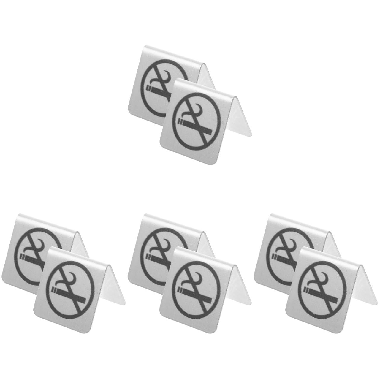 OUNONA Panneau De Table Inoxydable Double Face Interdit De Fumer Pour Restaurants Bureaux Espaces Publics 7.9X2X2 Pouces Signalétique Non Fumeurs Durable Facile À Nettoyer