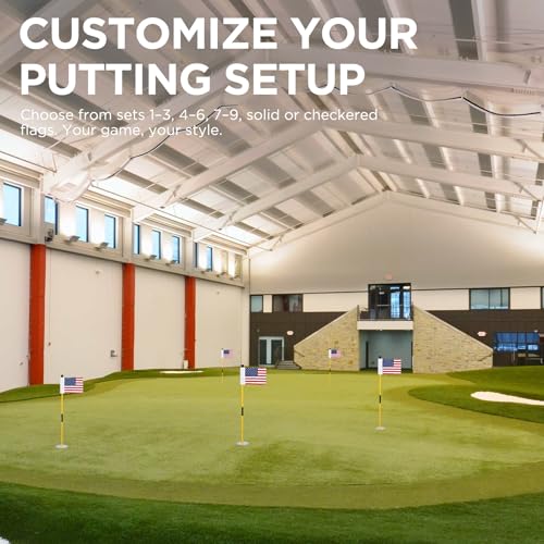KINGTOP Miniature Golf Flagsticks, Practice Putting Green Flags for Yard, Golf Pin Flag Hole Cup Set, Portable 2-Section Design with US Flags, 3ft Pole, 3-Pack - Thumbnail 7