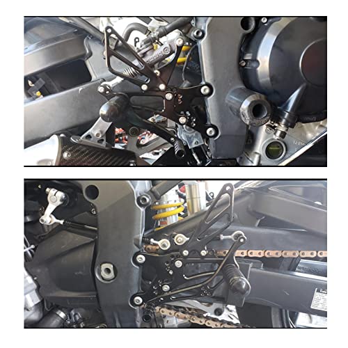 Cnc R1 98-03 Motorcycle Adjustable Rearsets Foot Pegs Rear Set Footpeg Brake Shift Pedal Compatible With Yzf R1 1998 1999 2000 2001 2002 2003 Black #TOP5