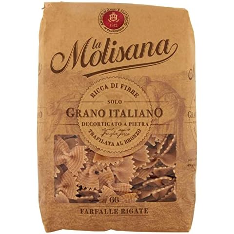 La Molisana Farfalle Rigate N°66 Intregali, Durum Whole Wheat Semolina Pasta Pouch, 500 g Cover