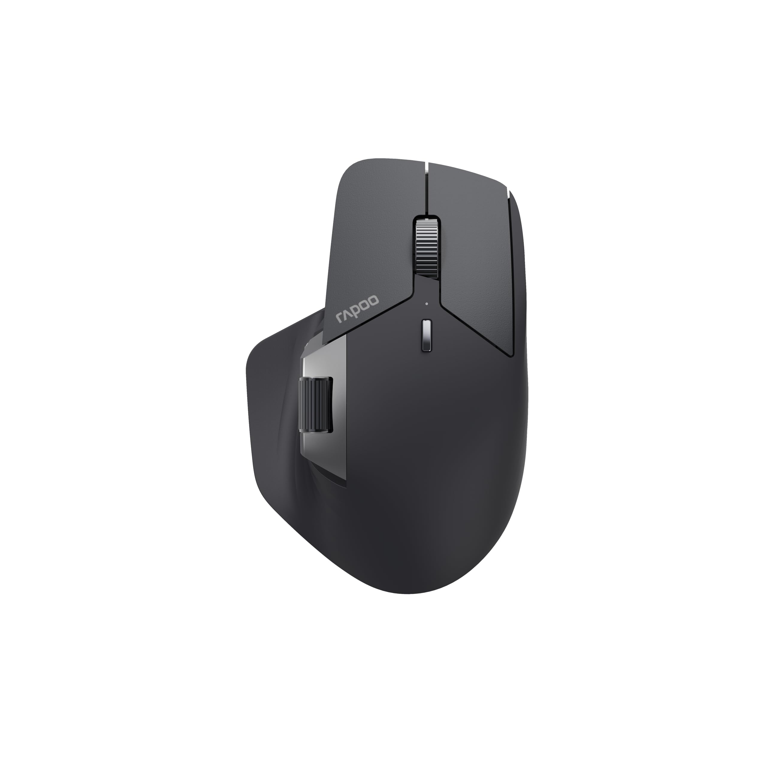 Rapoo MT760M wireless Mouse silent - USB Wireless 2.4G und Bluetooth Maus kabellos, bis 4000 DPI, leiser klick, Multi Device, Daumenscrollrad, Akku, für PC, Mac, grau-schwarz