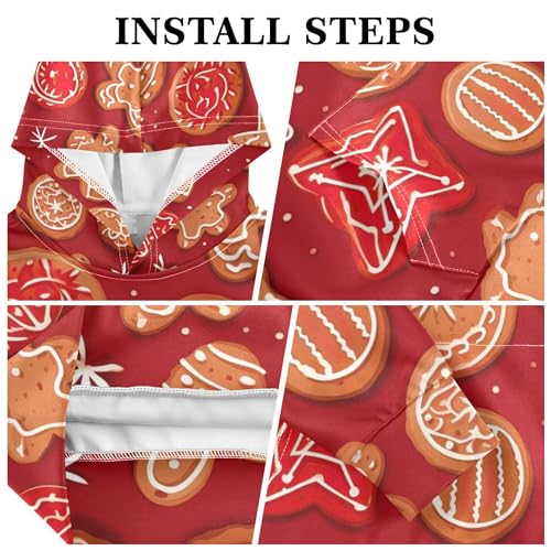 Kids Hoodies Sweaters Christmas Gingerbread Man Hooded Sweatshirts with Big Pockets for Boys Girls B04004153