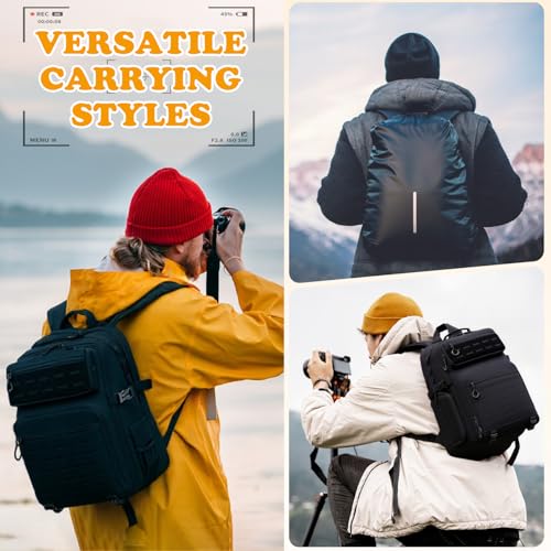 Mochila Profesional para Cámara HAMBOLY Negra Impermeable miniatura 6