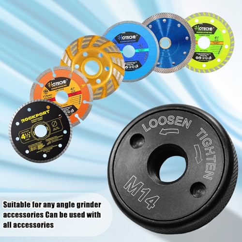 MCTNCT Schnellspannmutter M14 für Winkelschleifer von AEG, Metabo, Makita, Flex, Black & Decker, Dewalt, Hitachi etc. Winkelschleifer Zubehör, Schnellverschlussmutter aus Kohlenstoffstahl