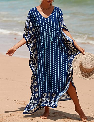 Image of Eddoyee Loose Beach Kaftan Dresses for Women Caftan Swimsuit Cover Up
