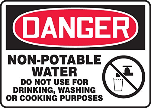 Panneau Danger Non-Potable Water Accuform 10x14 pouces MCAW017XP