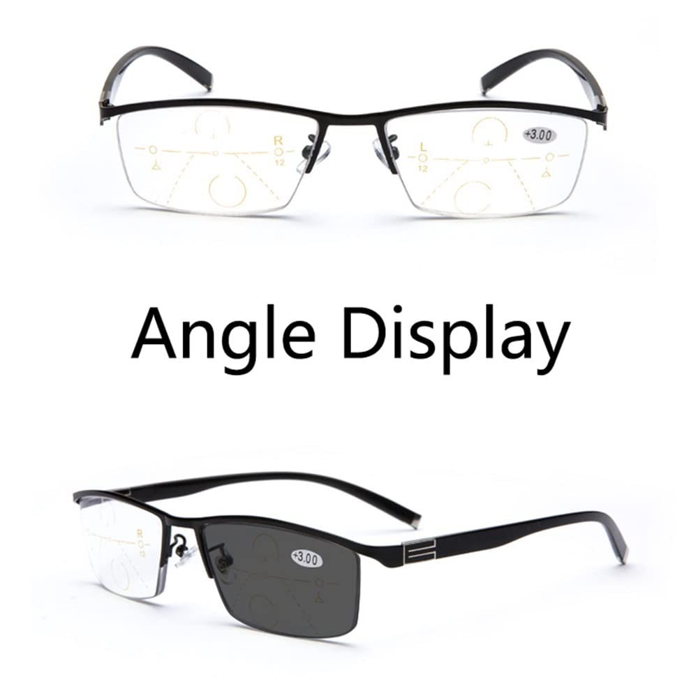 Progressives Lesebrille Multifokale Photochrome Lesebrillen Blau Licht Blockierende Brille Sonnenbrille Damen Herren Leser Brille (Size : +2.50)