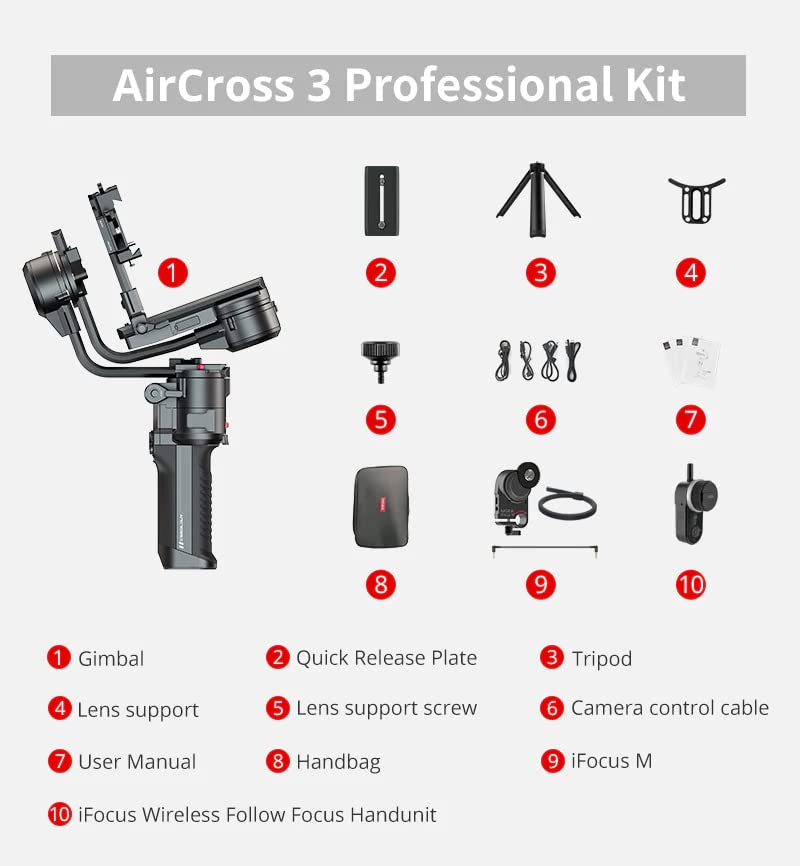 Image of MOZA Aircross 3 Professional Kit Handheld Gimbal Stabilizer (MAC02)