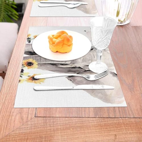 Lot de 6 sets de table imprimés de qualité supérieure résistants et lavables - 6