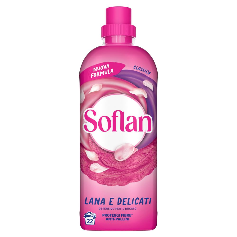 Soflan Detersivo Lavatrice Profumato per Delicati alla Rosa, 900ml