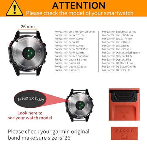 Correa de nylon 26mm para Garmin Fenix miniatura 5