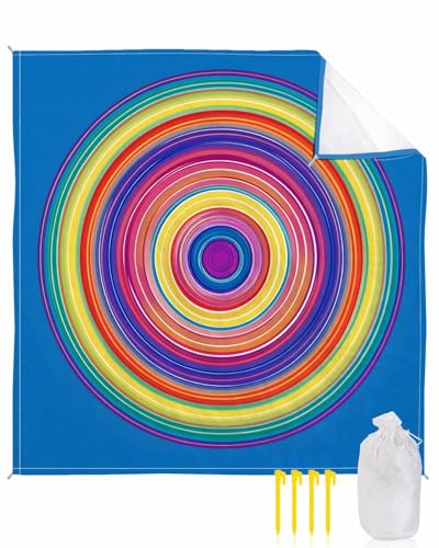 PANJINEXT Beach Blanket Waterproof Sandproof Picnic Blanket 83"x79" Foldable Beach