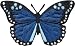 Beautiful Blue Monarch Butterfly - Embroidered Iron on or Sew On Patch