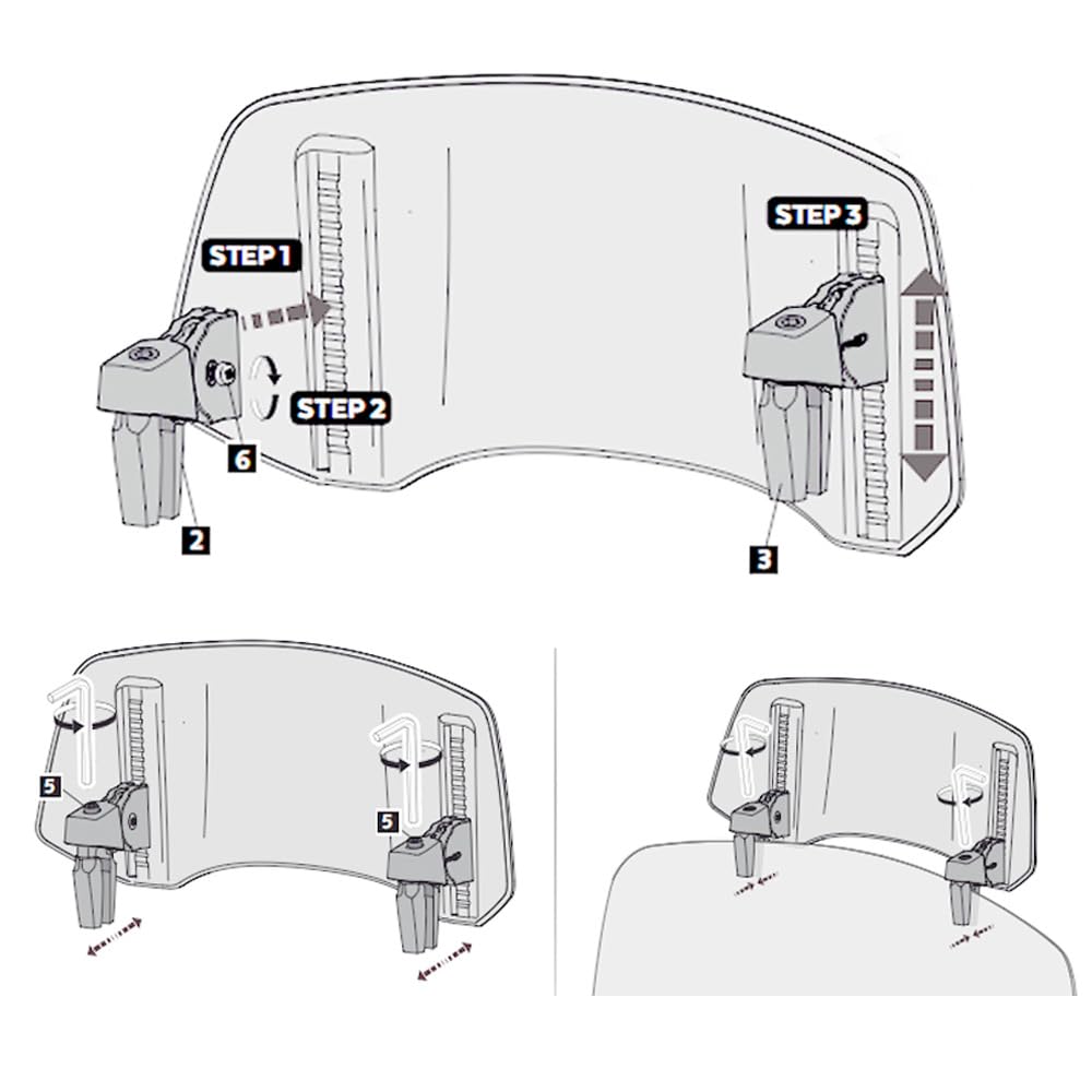 Deflettore Parabrezza Moto Spoiler Parabrezza per Moto per Suzuki Birdie 50, Deflettore Antivento per Parabrezza Deflettore d'Aria per Moto,L Transparent