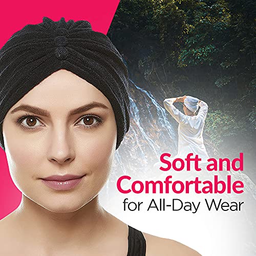 Beemo Soft Terry Cloth Turban Head Cover- Black #TOP4